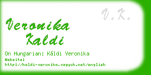 veronika kaldi business card