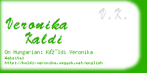 veronika kaldi business card